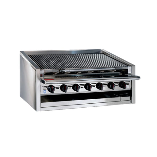 Bakers Pride L-60RS 60" Countertop Gas Charbroiler w/ Stainless Steel Radiants - (13) Burners, Natural Gas-cityfoodequipment.com