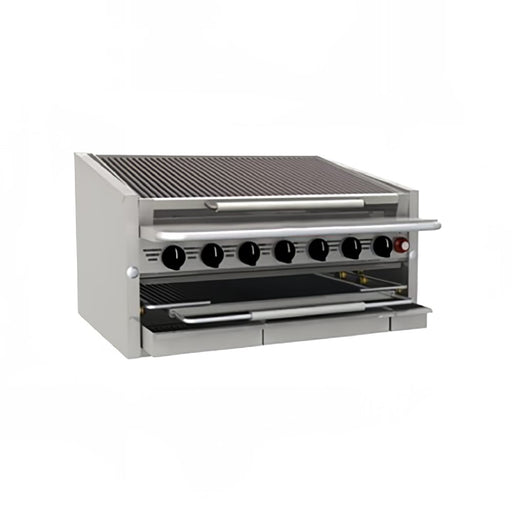 Bakers Pride C-60RS-R 60" Countertop Gas Charbroiler w/ Cast Iron Radiants - (13) Burners, Natural Gas-cityfoodequipment.com