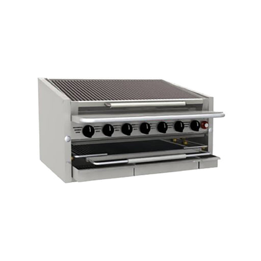 Bakers Pride C-72RS 72" Countertop Gas Charbroiler w/ Stainless Steel Radiants - (16) Burners, Liquid Propane-cityfoodequipment.com