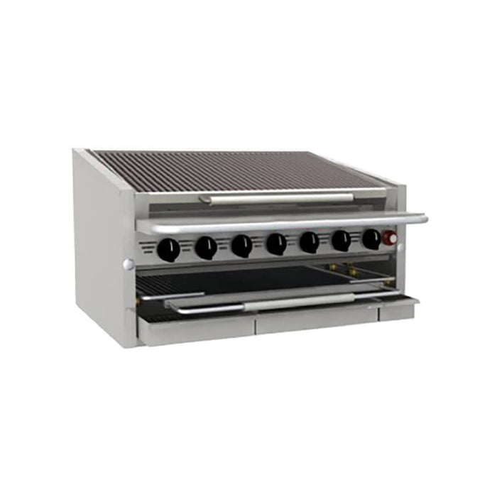 Bakers Pride C-72RS-C 72" Countertop Gas Charbroiler W/ Coal Radiants - (16) Burners, Liquid Propane-cityfoodequipment.com