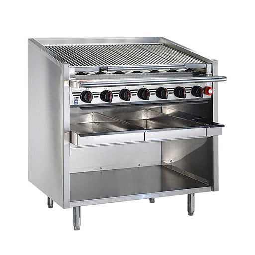 Bakers Pride F-60RS 60" Floor Model Gas Charbroiler w/ Stainless Steel Radiants - (13) Burners, Liquid Propane-cityfoodequipment.com
