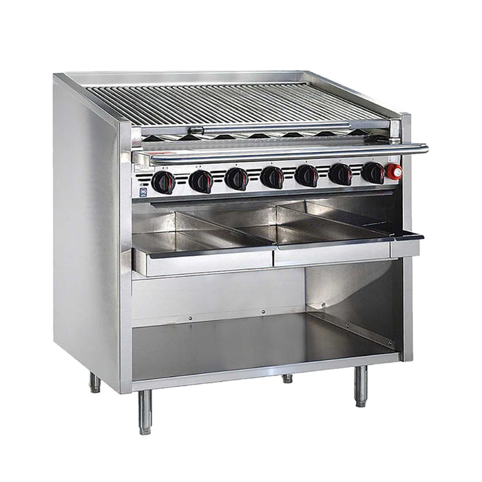 Bakers Pride F-60RS 60" Floor Model Gas Charbroiler w/ Stainless Steel Radiants - (13) Burners, Liquid Propane-cityfoodequipment.com