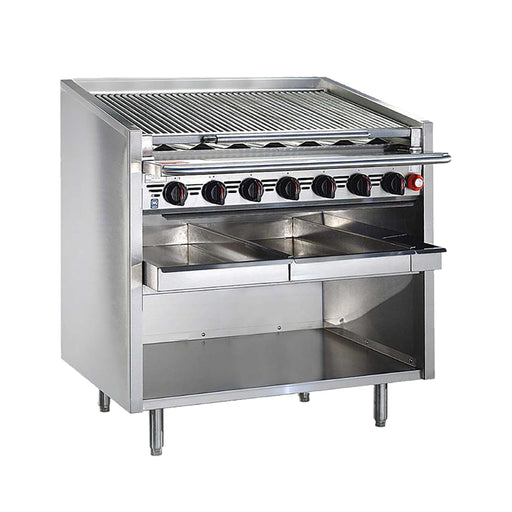 Bakers Pride F-60RS 60" Floor Model Gas Charbroiler w/ Stainless Steel Radiants - (13) Burners, Natural Gas-cityfoodequipment.com