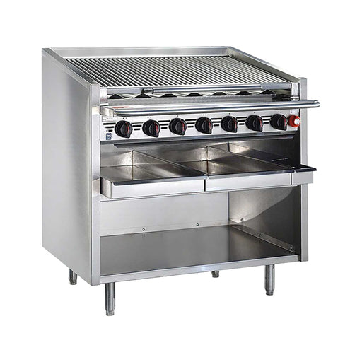 Bakers Pride F-60RS-C 60" Floor Model Gas Charbroiler w/ Coal Radiants - (13) Burners, Natural Gas-cityfoodequipment.com