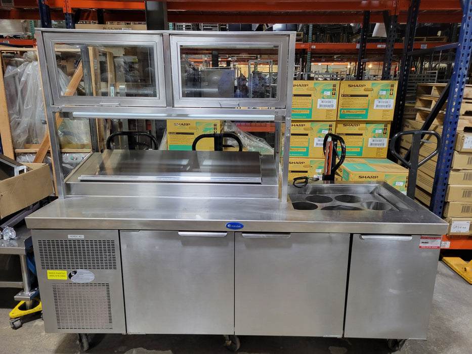 Randell 84" Pizza Prep Table, W/ Dry Display Cabinet-cityfoodequipment.com