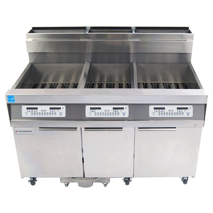 Frymaster 31814GF Gas Fryer - (3) 63 Lb Vats, Floor Model, Natural Gas-cityfoodequipment.com