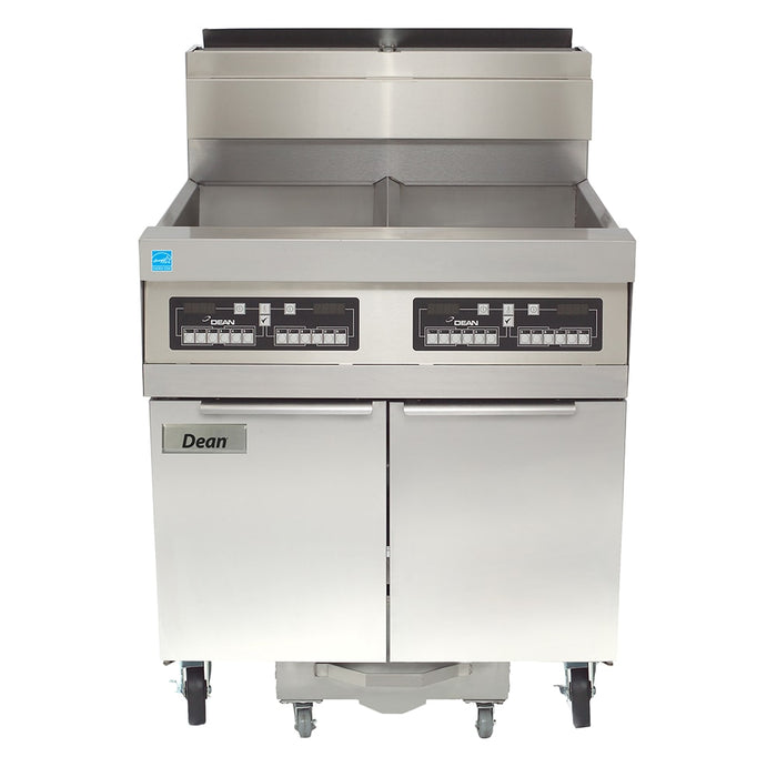 Dean SCFD360G Gas Fryer - (3) 75 lb Vats, Floor Model, Natural Gas-cityfoodequipment.com