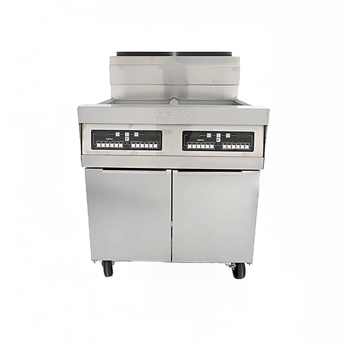 Dean 2PRG50T Gas Fryer - (2) 50 Lb Vats, Floor Model, Natural Gas-cityfoodequipment.com