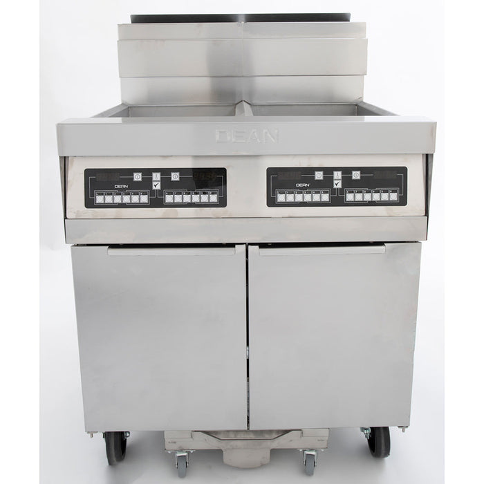 Dean 2FPRG50T Gas Fryer - (2) 50 Lb Vats, Floor Model, Liquid Propane-cityfoodequipment.com