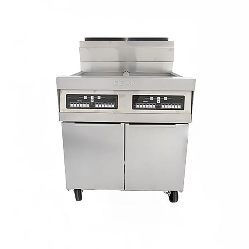 Dean 2PRG50T Gas Fryer - (2) 50 Lb Vats, Floor Model, Liquid Propane-cityfoodequipment.com