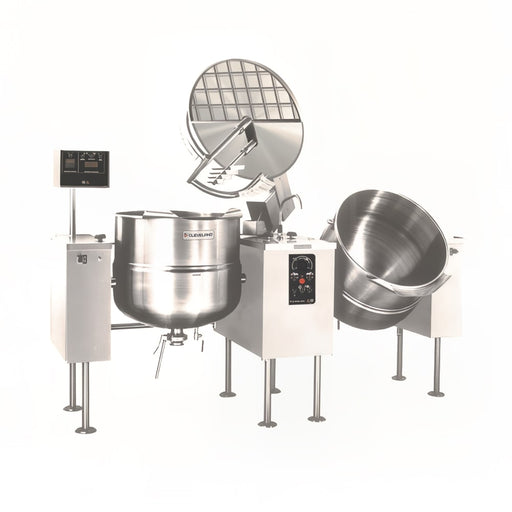 Cleveland TMKDL-100-T (2) 100 gal Steam Kettles - Power Tilt, 2/3 Jacket, Direct Steam-cityfoodequipment.com