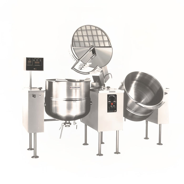 Cleveland TMKDL-40-T (2) 40 gal Steam Kettles - Power Tilt, 2/3 Jacket, Direct Steam-cityfoodequipment.com