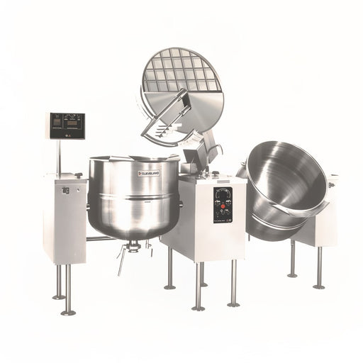 Cleveland TMKDL-80-T (2) 80 gal Steam Kettles - Power Tilt, 2/3 Jacket, Direct Steam-cityfoodequipment.com