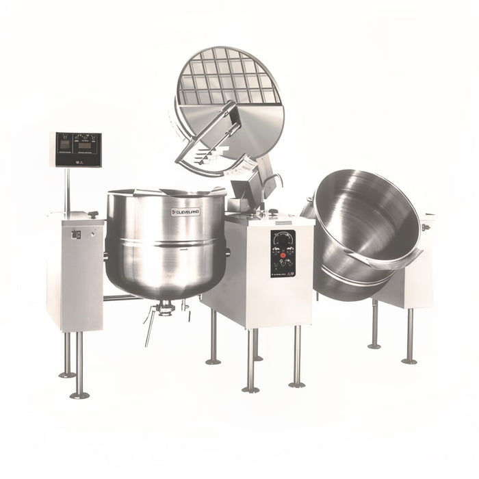 Cleveland TMKDL-100-T (2) 100 gal Steam Kettles - Power Tilt, 2/3 Jacket, Direct Steam-cityfoodequipment.com