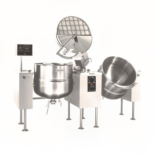 Cleveland TMKDL-125-T (2) 125 gal Steam Kettles - Power Tilt, 2/3 Jacket, Direct Steam-cityfoodequipment.com