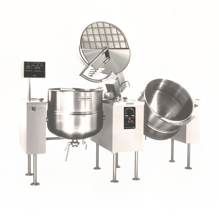 Cleveland TMKDL-40-T (2) 40 gal Steam Kettles - Power Tilt, 2/3 Jacket, Direct Steam-cityfoodequipment.com