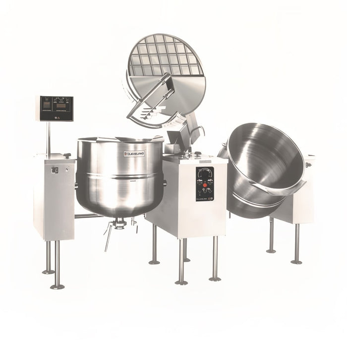 Cleveland TMKDL-60-T (2) 60 gal Steam Kettles - Power Tilt, 2/3 Jacket, Direct Steam-cityfoodequipment.com