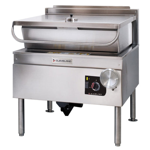 Cleveland SGL30TR 30 gal. Tilt Skillet - Open Base, Measurement Marks, Strainer, Liquid Propane-cityfoodequipment.com
