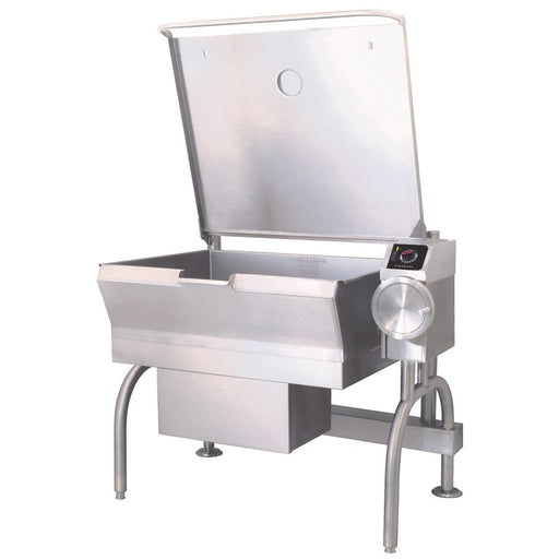 Cleveland SGL30T1 30 gal. Tilt Skillet - Open Leg Base, Peened Interior, Strainer, Natural Gas-cityfoodequipment.com