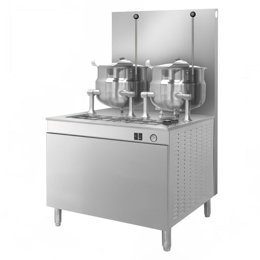 Cleveland 36GMK1010300 (2) 10 gal Steam Kettles - Manual Tilt, 2/3 Jacket, Natural Gas-cityfoodequipment.com