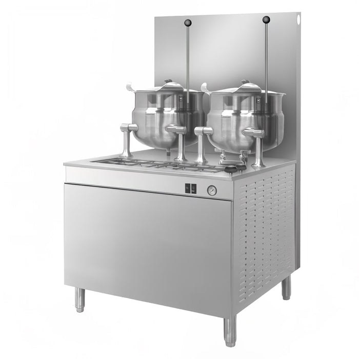 Cleveland 36GMK1010300 (2) 10 gal Steam Kettles - Manual Tilt, 2/3 Jacket, Natural Gas-cityfoodequipment.com