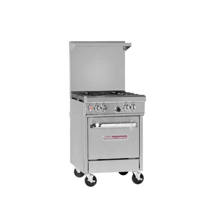 Southbend 4244E 24" 4 Burner Gas Range W/ Space Saver Oven, Natural Gas-cityfoodequipment.com