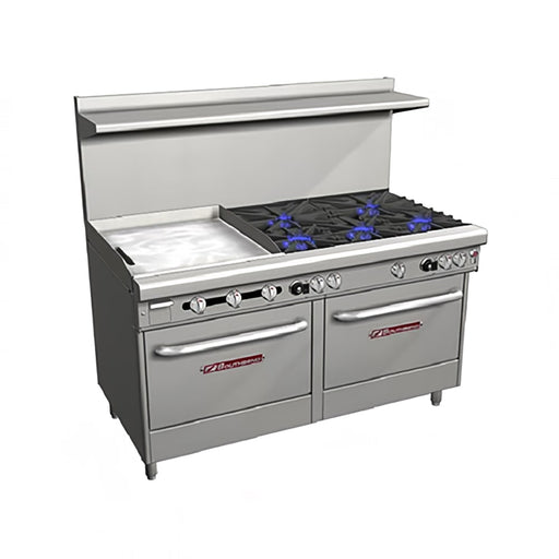 Southbend 4606AA-2GL 60" 5 Burner Gas Range W/ Griddle & (2) Convection Ovens, Liquid Propane-cityfoodequipment.com