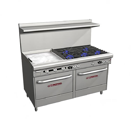 Southbend 4606AA-2TL 60" 5 Burner Gas Range W/ Griddle & (2) Convection Ovens, Natural Gas-cityfoodequipment.com