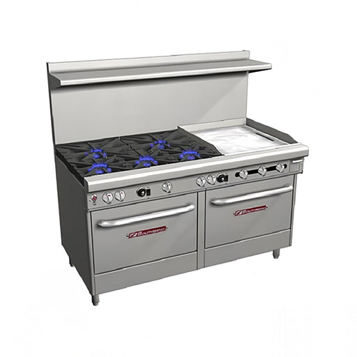 Southbend 4606AA-2TR 60" 5 Burner Gas Range W/ Griddle & (2) Convection Ovens, Natural Gas-cityfoodequipment.com