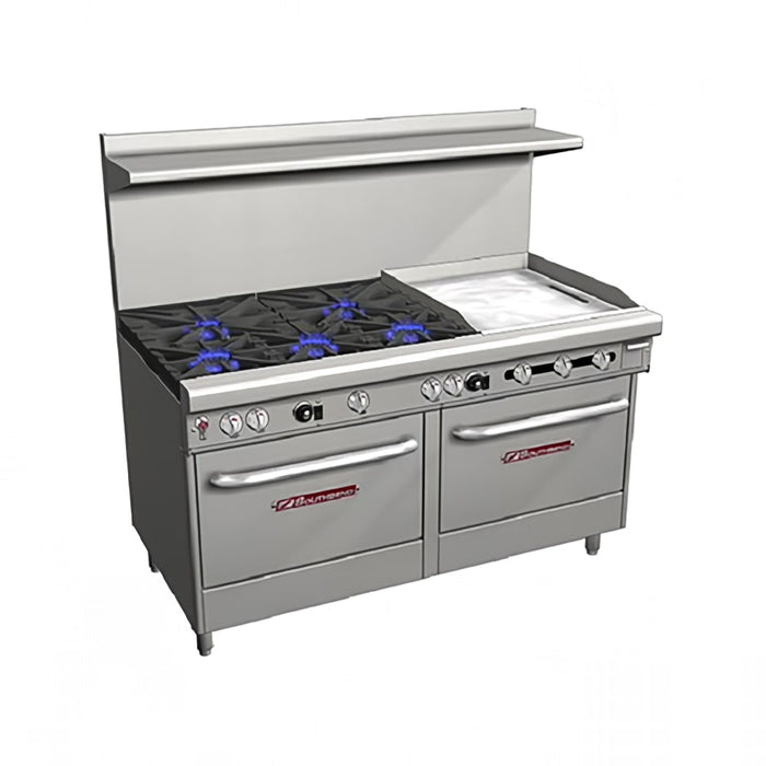 Southbend 4606AA-2TR 60" 5 Burner Gas Range W/ Griddle & (2) Convection Ovens, Natural Gas-cityfoodequipment.com