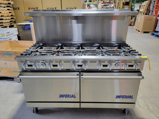 Used Imperial IR-10 60" 10 Burner Gas Range w/ (2) Standard Ovens-cityfoodequipment.com