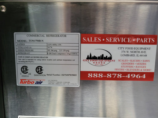 Turbo Air TOM-75SB-N Slim Line 75" Black Horizontal Air Curtain Display Case-cityfoodequipment.com