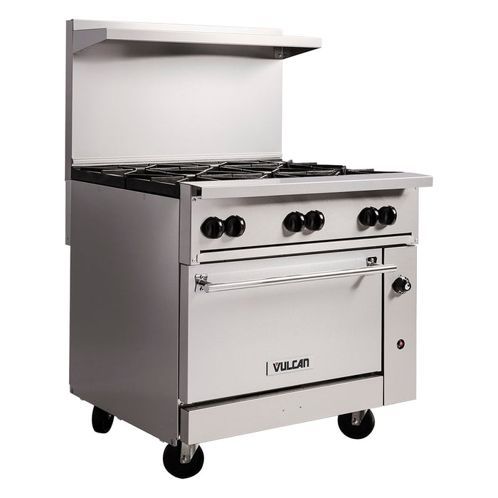 Vulcan 36S-6B 36" 6 Burner Gas Range W/ Standard Oven, Liquid Propane-cityfoodequipment.com