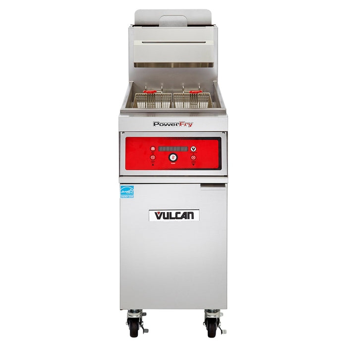 Vulcan 1TR85AF Gas Fryer - (1) 90 Lb Vat, Floor Model, Natural Gas-cityfoodequipment.com