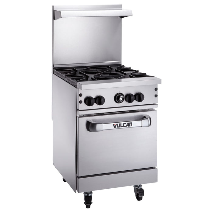 Vulcan 24S-4B 24" 4 Burner Gas Range W/ Standard Oven, Liquid Propane-cityfoodequipment.com
