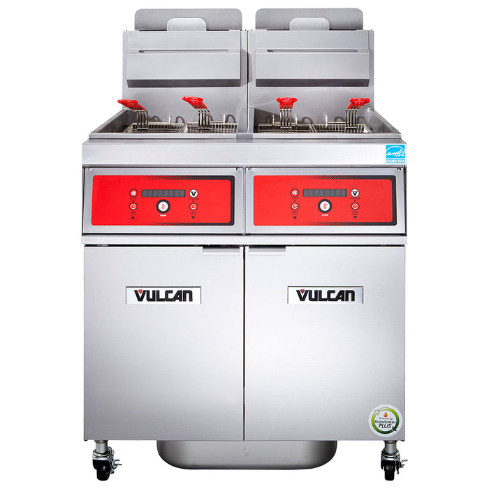 Vulcan 2VK45DF Gas Fryer - (2) 50 Lb Vats, Floor Model, Liquid Propane-cityfoodequipment.com