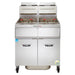 Vulcan 3TR45DF Gas Fryer - (3) 50 Lb Vats, Floor Model, Natural Gas-cityfoodequipment.com