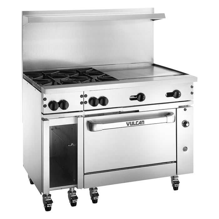 Vulcan 48C-4B24G 48" 4 Burner Gas Range W/ Griddle & Convection Oven, Natural Gas-cityfoodequipment.com