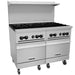 Vulcan 48SS-8B 48" 8 Burner Gas Range W/ (2) Standard Oven, Natural Gas-cityfoodequipment.com