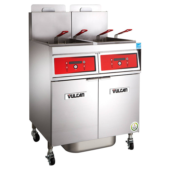Vulcan 4VK85AF Gas Fryer - (4) 90 Lb Vats, Floor Model, Natural Gas-cityfoodequipment.com