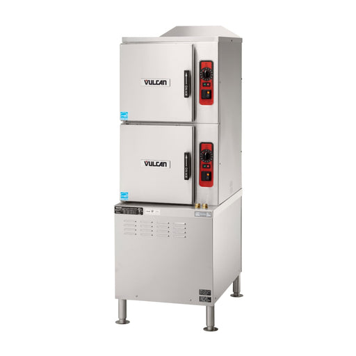 Vulcan C24ET6-LWE (6) Pan Convection Steamer W/ Cabinet Base - Dual Steam Generators, 240/3-cityfoodequipment.com