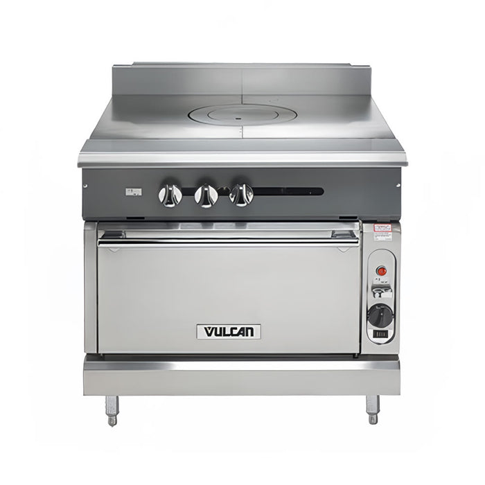 Vulcan V1FT36B 36" Gas Range W/ French Top & Storage Base, Liquid Propane-cityfoodequipment.com
