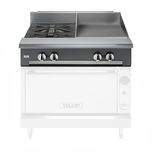 Vulcan V2BG18 36" 2 Burner Gas Range Top W/ Griddle - Modular, Liquid Propane-cityfoodequipment.com