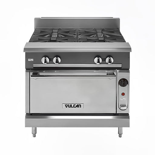 Vulcan V2FT36B 36" Gas Range W/ (2) French Tops & Storage Base, Natural Gas-cityfoodequipment.com