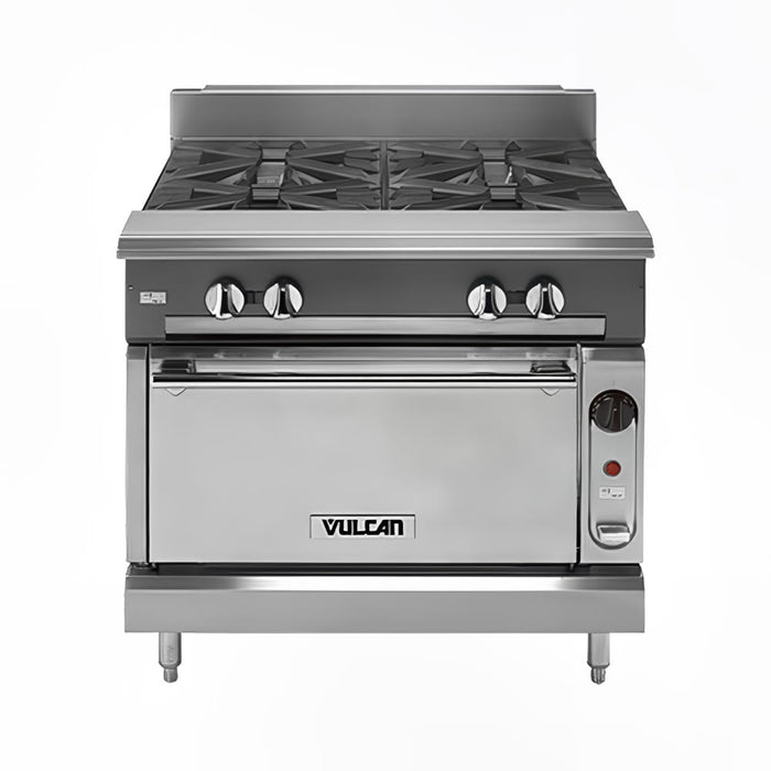 Vulcan V2FT36B 36" Gas Range W/ (2) French Tops & Storage Base, Natural Gas-cityfoodequipment.com