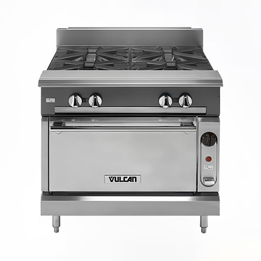 Vulcan V2FT36C 36" Gas Range W/ (2) French Tops & Convection Oven, Natural Gas-cityfoodequipment.com