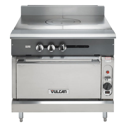 Vulcan V2P36B 36" Gas Range W/ (2) Planchas & Storage Base, Natural Gas-cityfoodequipment.com
