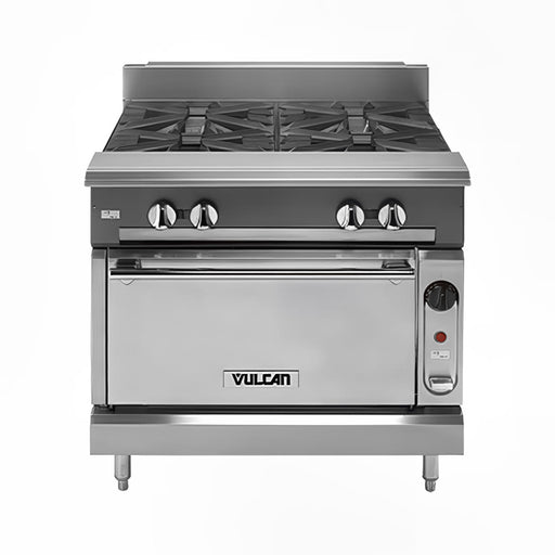 Vulcan V336HB 36" Gas Range W/ (3) Hot Tops & Storage Base, Natural Gas-cityfoodequipment.com