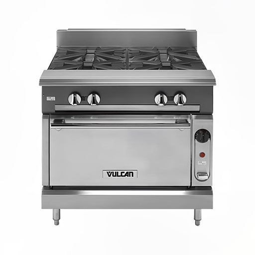 Vulcan V4B36B 36" 4 Burner Gas Range W/ Storage Base, Natural Gas-cityfoodequipment.com
