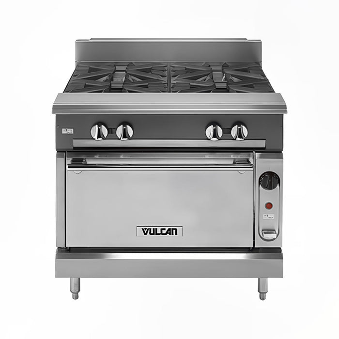 Vulcan V4B36B 36" 4 Burner Gas Range W/ Storage Base, Natural Gas-cityfoodequipment.com
